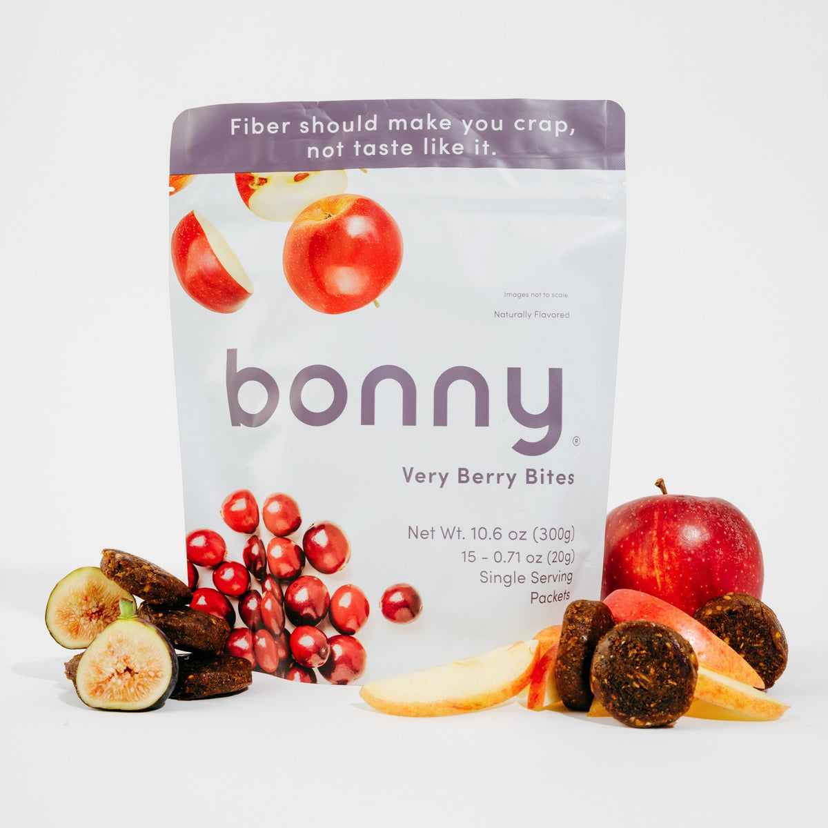 Bonny Very Berry Bites pouch with fiber bites, figs, cranberries and apple