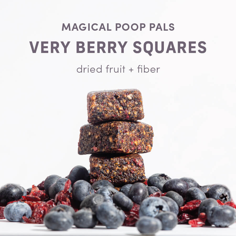 Magic Poop Pals | Very Berry Squares | Dried fruit + fiber